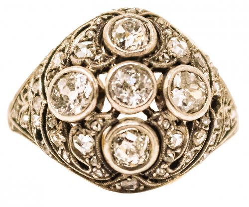 SORTIJA CON DIAMANTES DE PPS. DEL S.XX