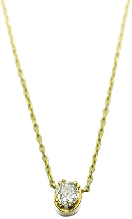 GARGANTILLA SOLITARIO CON DIAMANTE DE PPS. S.XX