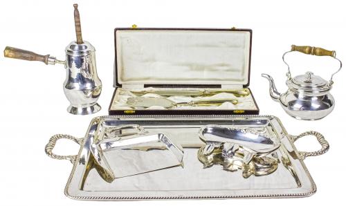 LOTE VARIADO EN METAL PLATEADO