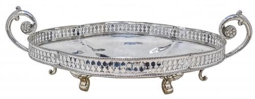 CENTRO DE MESA EN PLATA DE MEDIADOS DEL S.XX