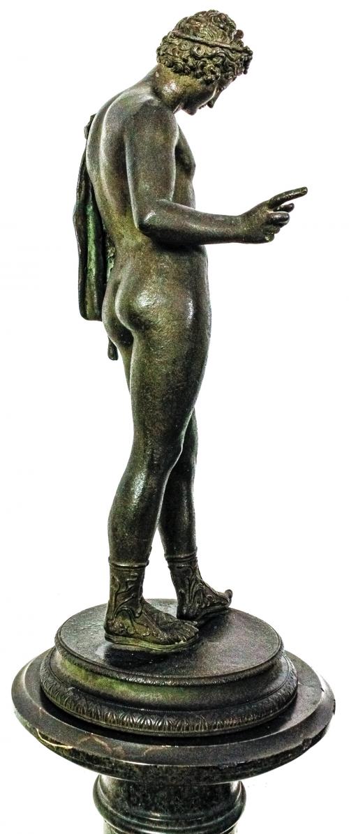 FIGURA DE BRONCE CON PEANA DE MARMOL