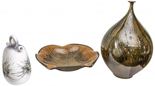 TRES PIEZAS DE CERÁMICA POPULAR DE LOS AÑOS 60
