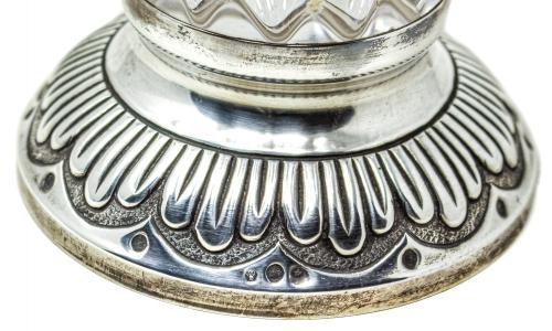JARRÓN DE CRISTAL Y PLATA DE MEDIADOS DEL S. XX