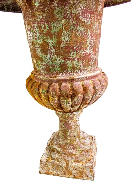 PAREJA DE COPAS DECORATIVAS DE HIERRO COLADO