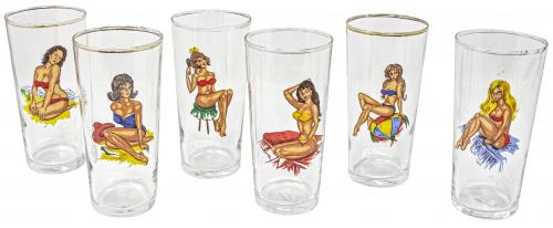 SEIS VASOS DE CRISTAL DE MEDIADOS DE S. XX 