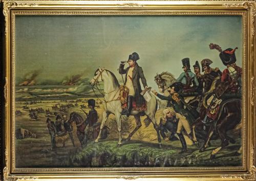 LÁMINA ENMARCADA "NAPOLEÓN OBSERVANDO EL CAMPO DE BATALLA"