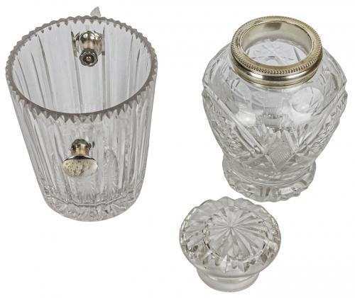 TARRO Y CUBITERA EN CRISTAL 