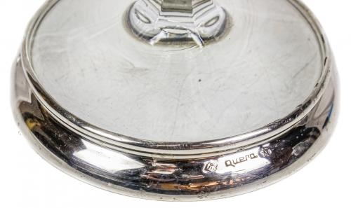 CONJUNTO DE COPAS DE CAVA EN CRISTAL Y PLATA