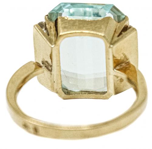 ANILLO CON AGUAMARINA Y BRILLANTES