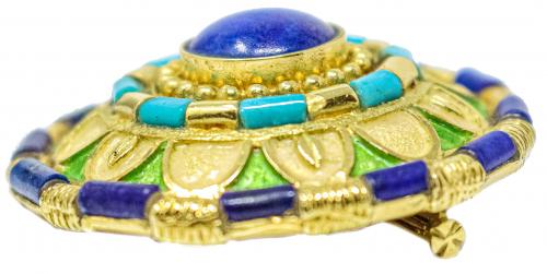 BROCHE CON ESMALTES Y LAPISLAZULI