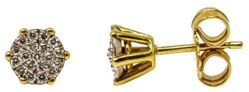 PENDIENTES ROSETÓN CON BRILLANTES