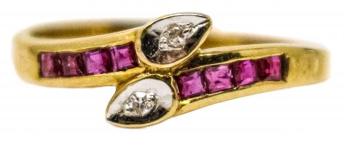 ANILLO SERPIENTES CRUZADAS