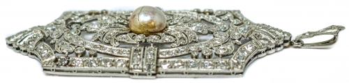 COLGANTE BROCHE CON DIAMANTES DE PPS. DEL S.XX
