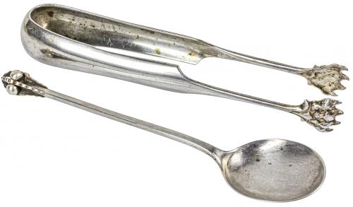 DOS CUBIERTOS DE SERVIR EN PLATA 