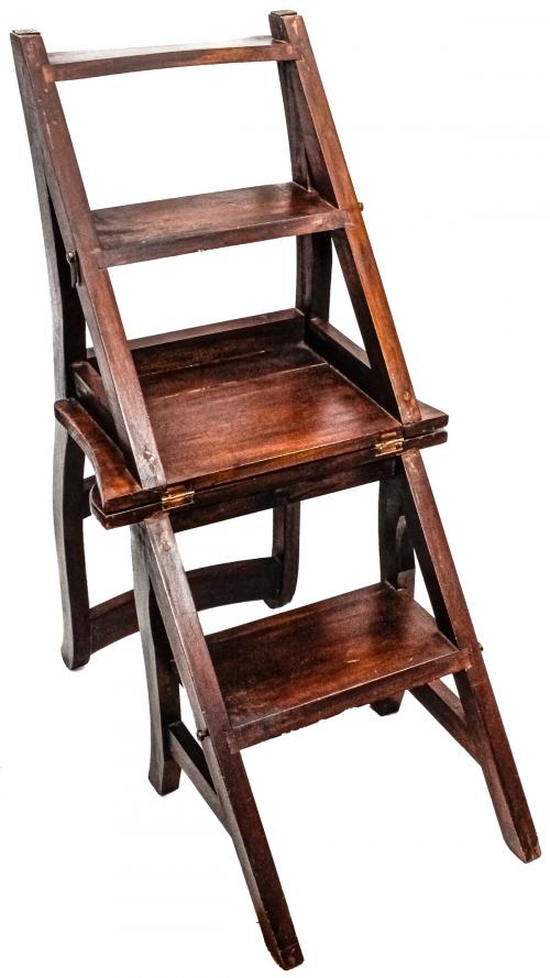 SILLA ESCALERA DE BIBLIOTECA DEL ÚLTIMO TERCIO DEL S.XX