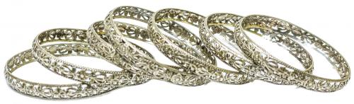 SIETE PULSERAS DE PLATA DEL S.XIX