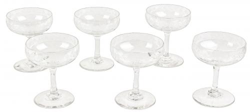 CONJUNTO DE SEIS COPAS DE CHAMPÁN DE MEDIADOS S.XX