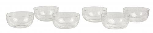 CONJUNTO SEIS BOLES EN CRISTAL DE MEDIADOS DEL S.XX