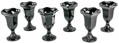 CONJUNTO SEIS COPAS EN OPALINA DEL PRIMER TERCIO S.XX