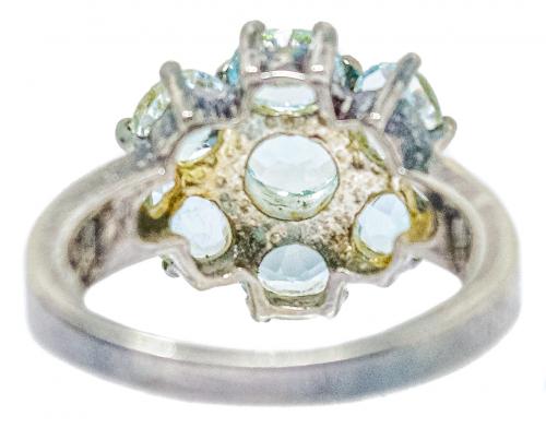 ANILLO ROSETÓN CON CUARZOS AZULES