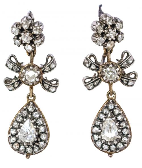 PENDIENTES CON DIAMANTES DEL S.XIX