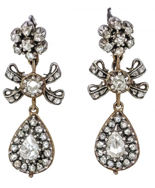 PENDIENTES CON DIAMANTES DEL S.XIX