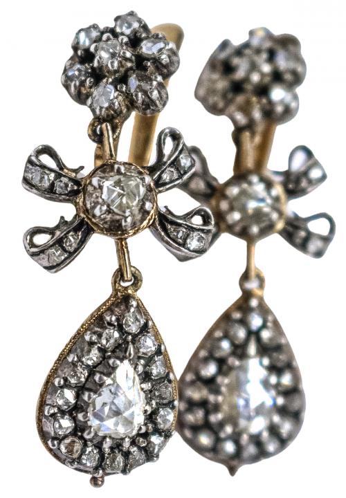 PENDIENTES CON DIAMANTES DEL S.XIX