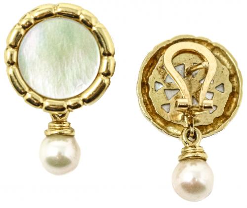 PENDIENTES CON NÁCAR Y PERLAS AÑOS 80