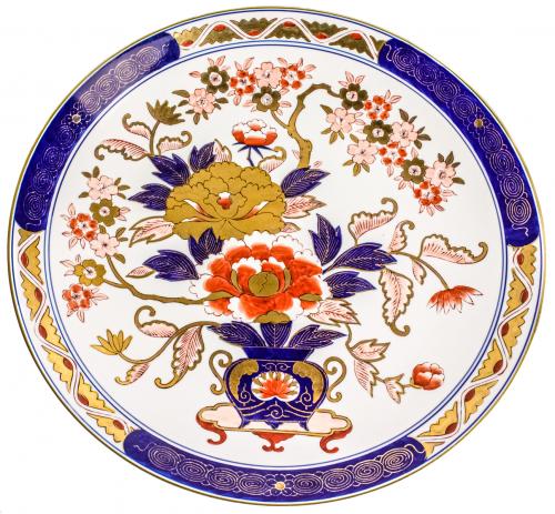 GRAN PLATO DE PORCELANA JAPONESA IMARI
