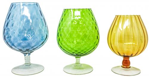 TRES COPAS DE CRISTAL FRANCÉS DE LOS AÑOS 70