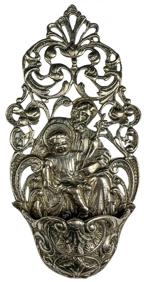 BENDITERA DE PLATA DE MEDIADOS DE SIGLO XX