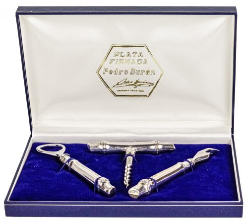CONJUNTO DE ABRIDORES Y SACACORCHOES EN PLATA 