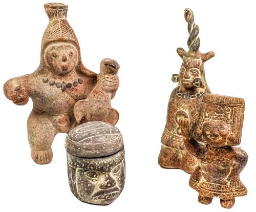 CUATRO FIGURAS DE TERRACOTA MEJICANA 