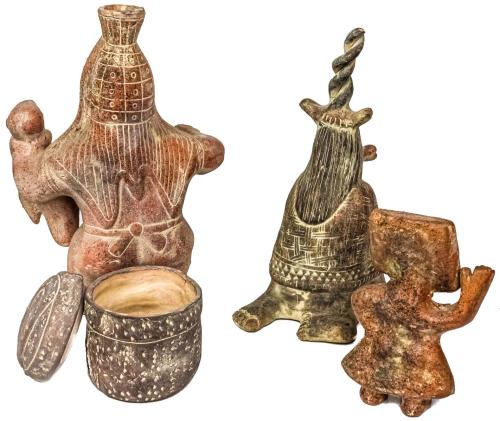 CUATRO FIGURAS DE TERRACOTA MEJICANA 
