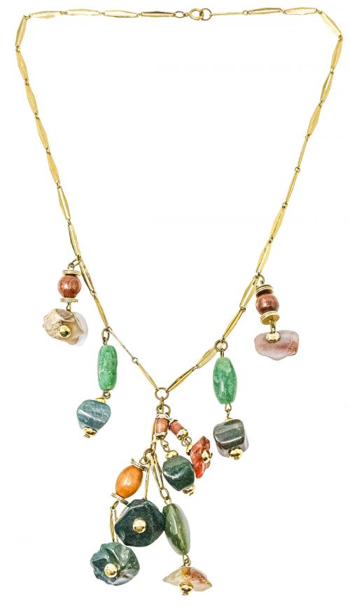 COLLAR LARGO CON PIEDRAS NATURALES