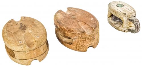 TRES POLEAS DE BARCO DE LA PRIMERA MITAD DEL S.XX