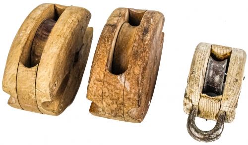 TRES POLEAS DE BARCO DE LA PRIMERA MITAD DEL S.XX