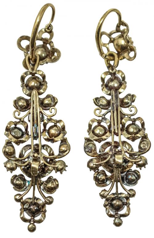 PENDIENTES LARGOS CON DIAMANTES DEL S.XIX