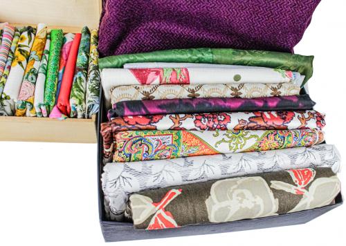 GRAN LOTE DE PIEZAS DE TELA ESTAMPADA AÑOS 60-70
