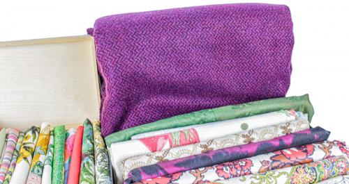GRAN LOTE DE PIEZAS DE TELA ESTAMPADA AÑOS 60-70
