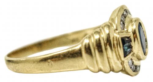 ANILLO CON BRILLANTES Y ZAFIROS AÑOS 80