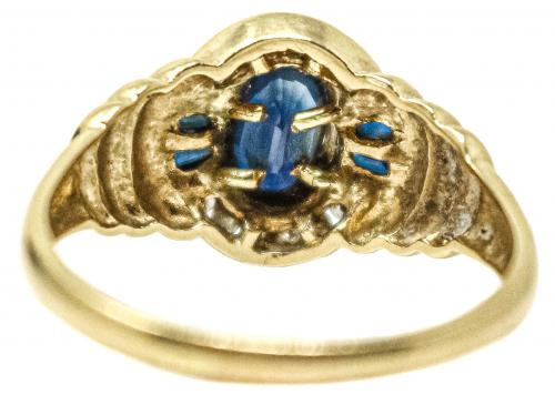 ANILLO CON BRILLANTES Y ZAFIROS AÑOS 80