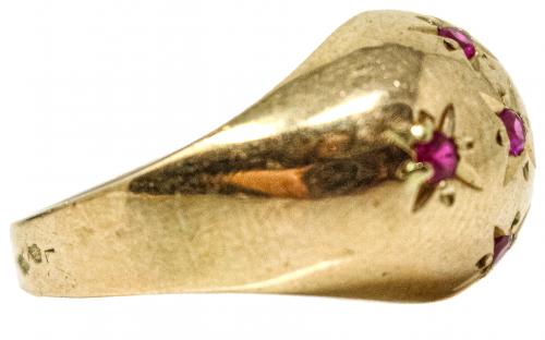 ANILLO BOMBÉ CON RUBÍES