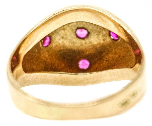 ANILLO BOMBÉ CON RUBÍES