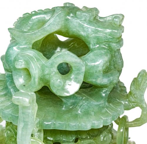 GRAN POTICHE EN JADE DE LOS AÑOS 40