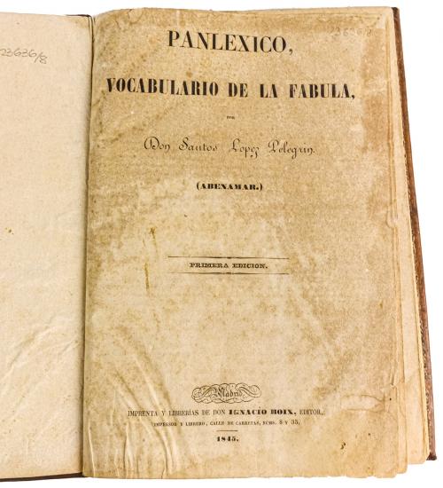"PANLEXICO, VOCABULARIO DE LA FABULA"