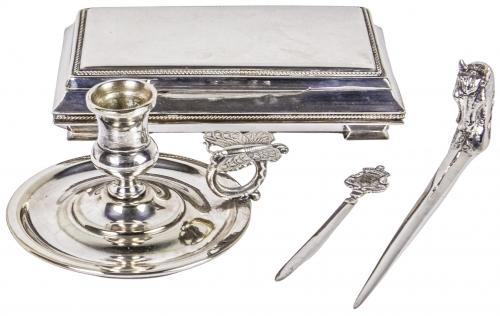LOTE DE PIEZAS EN METAL PLATEADO