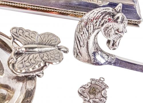 LOTE DE PIEZAS EN METAL PLATEADO