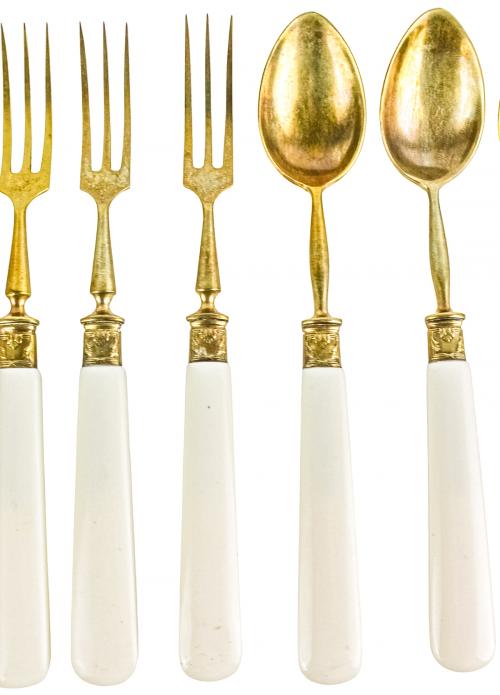 SERVICIO DE CUBIERTOS PARA POSTRE AÑOS 40