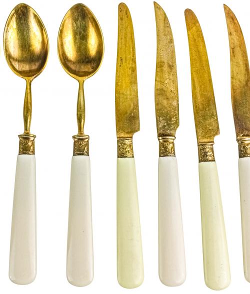 SERVICIO DE CUBIERTOS PARA POSTRE AÑOS 40